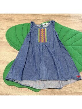 Roxy Girl Toddler 4 Chambray Embroidered Dress Boho Beachy
